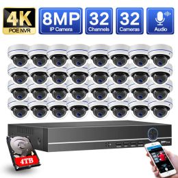 Systeem 32 kanaal 4K NVR KIT 8MP POE CCTV Camera Security System Kit 32ch Xmeye App Poe ip camera video -bewakingssysteem Set H.265