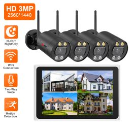 SYSTEEM 3MP WIFI CAMERA KIT VIDEO SEURVEILLANCE CAMERA MET WIFI TUYA SECUREY CAMERA SYSTEEM 8CH NVR VIDEO RECOSTER HOME AUDIO VIDEO