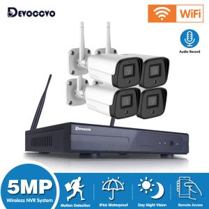 Sistema 4CH 5MP CCTV Video Video Vigilancia 8 CH Kit NVR NVR Outdoor Wifi Wifi Bullet IP Security Camera de audio Registro