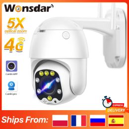 Systeem 4G Sim Card Camera 1080P PTZ 5x Zoom Auto Focus 2.713,5 mm/3,6 mm Vaste lens Buiten CCTV Beveiliging Wireless WiFi IP -camera Camhi