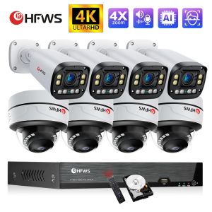 Système 4K 8MP 4x Zoom Auto Focus Video Subs Surveillance Cameras Kit 8ch NVR Security Camera System Outdoor Two Way Set