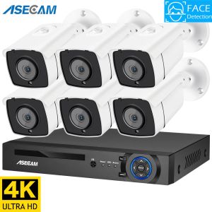 Système 4K 8MP Sécurité Caméra Système Détection de la face Poe Poe Kit NVR Video Enregistrement extérieur Home Human AI CCTV