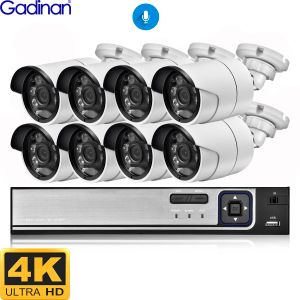 Systeem 4K 8MP Ultra HD POE NVR Systeemkit Outdoor CCTV Record Security Surveillance 8MP IP Camera Outdoor Home Video Camera Set