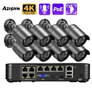 Systeem 4K Ultra HD 8MP Beveiliging POE NVR Kit Human Detection AI Smart Camera Audio Outdoor Home CCTV Video Surveillance Camera Set