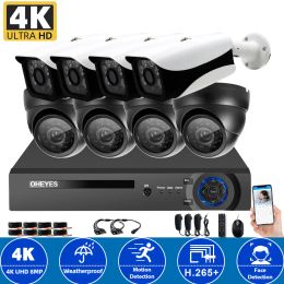 SYSTEEM 4K Ultra HD CCTV AHD DVR KIT 8CH 4K AI FACE DETECTIE BNC Security Camera Video Surveillance System Set 8 Channel Xmeye NVR Kit