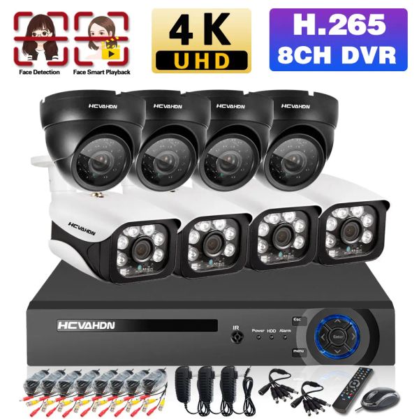 Système 4K Ultra HD H.265 8ch Kit DVR AHD 8MP CCTV Système de sécurité de la caméra en plein air BNC BNC Camera Video System System Kit