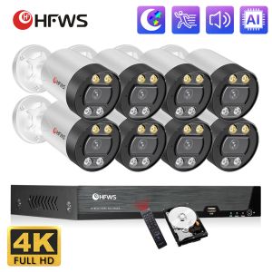 Systeem 4K Video Surveillance Set 8MP POE Camera Kit Outdoor Home 4/8ch Security Camera System CCTV