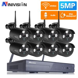 Sistema 5MP 8CH WiFi NVR 4PCS 5.0MP IR Night Vison Outdoor Day Night CCTV Cámara IP inalámbrica Cámara de seguridad de seguridad de seguridad Home Kit de vigilancia