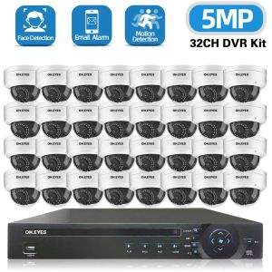 Système 5MP AHD DVR CCTV Sécurité Système 32CH DVR NVR Kit extérieur imperméable Analogue Dome Camera Video System System Kit 24ch xmeye