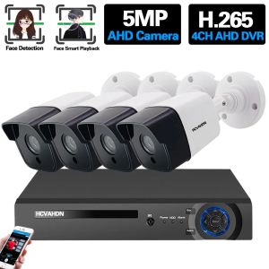 Système 5MP CCTV IP DVR Home Security Camera System 4 canals Système de surveillance vidéo en plein air 4ch AHD DVR Camera Set H.265 XMEYE