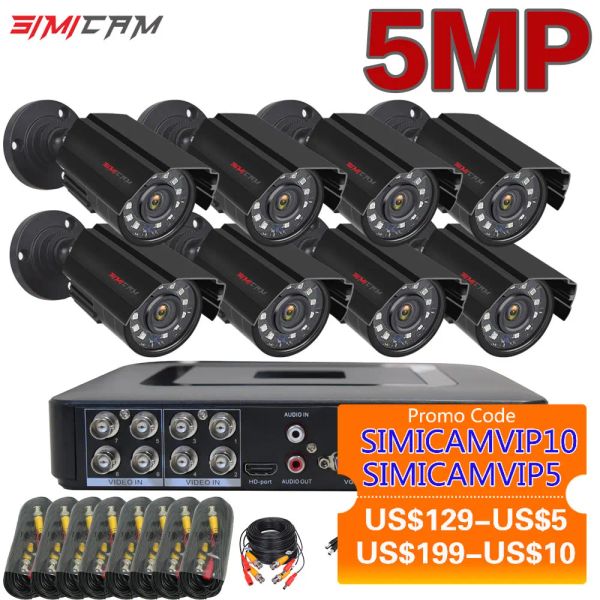 Système Système de caméra de sécurité 5MP avec système de surveillance câblé de 18M