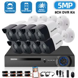 Sistema 8CH CCTV Cámara Sistema 5MP AHD Kit DVR Detección de movimiento de movimiento Outdoor Vigilancia Sistema Sistema Sistema XMEYE 8CHANNEL NVR H.265