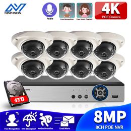 Système 8CH H.265 4K POE NVR Kit Face Détection CCTV Système de vidéosur
