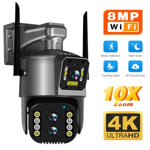 Système 8MP 12MP WiFi Binoculaire 16MP IP Camera PTZ 10X Hybrid Zoom Surveillance Video CCTV Sécurité Cam Outdoor WiFi CAM P2P