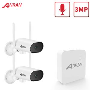 Système Anran 3MP Pan Tilt Surveillance Camera Système CCTV VIDEO VIDEO KIT WIFI MINI NVR ENSEMBLE DE CAME DE SÉCURITÉ SANS WIRESS OUTDOOR