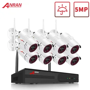 SYSTEEM ANRAN CCTV VIDEO KIT 5MP 8CH NVR Wireless Security Camera Kit System 1920p Night Vision Outdoor WiFi Surveillance Camerasysteem