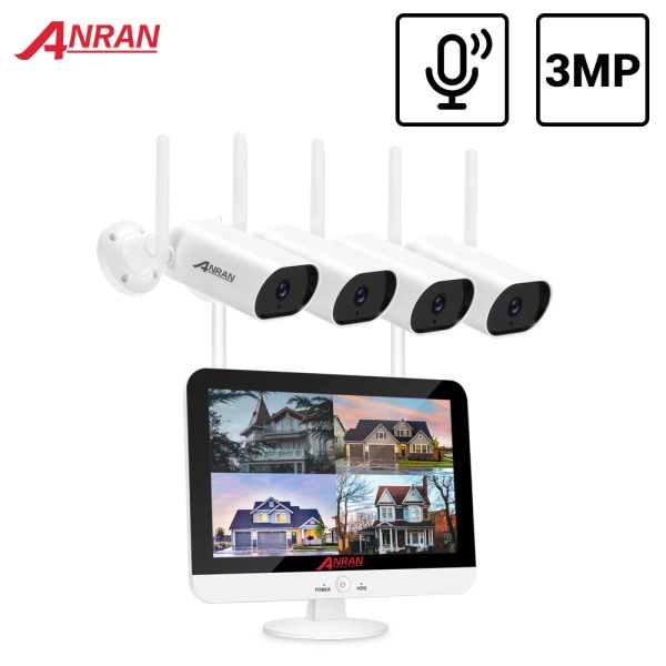 Système Kit de surveillance vidéo Anran 3MP Enregistrement audio Système de vidéosurve