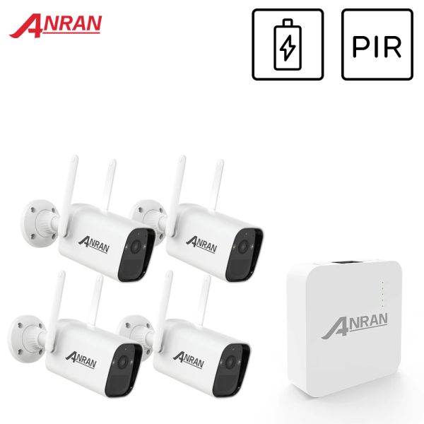 Système Anran Wireless CCTV System 3MP Surveillance NVR System Outdoor WiFi Camera Alexa H.265 1296p Camera Audio Video Souprovelance Kit