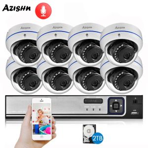 Système Azishn Explosionproof H.265 8CH 3MP POE Sécurité Caméra Système NVR Kit Audio IP Camerie IP INDOOR DE CCTV CCTV Set NVR