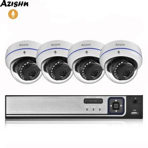 Système Azishn H.265 4CH 5MP PoE NVR Security System 5MP 3MP 2MP Record audio IP Cam Ir Ir Night Vision CCTV VIDEO