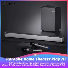 Système Binnifa Karaoke Home Theatre Speakers Subwoofer Play 7d DSP Digital Audio Bluetooth 5.0 60Hz Bass Virtual 5.1 Sound surround