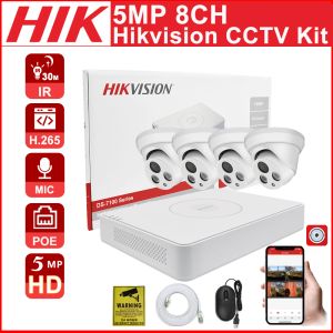 Systeem CCTV Kit Hikvision 8ch 8+4 KIT 5MP POE NVR KIT CCTV Security System Audio Motion Detect IP -camera video -bewakingscamera