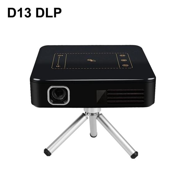 Système D13 Android 7.1 Mini projecteur DLP portable avec pavé tactile intelligent WIFI Bluetooth 150ANSI Lumen 4K Proyector LED Beamer Home Cinema