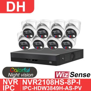 Système Dahua SET 8MP IP CAMERIE 4K KIT DE SÉCURITÉ NVR WIZSENSEN IPCHDW3849HASPV NVR2108HS8PI