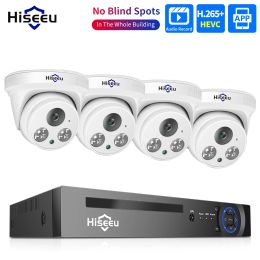 Système DOME CCTV 3MP 5MP Sécurité de surveillance Kit système de caméra IP POE Set Outdoor Home Monitoring 10ch NVR H.265 + Enregistrement vidéo audio