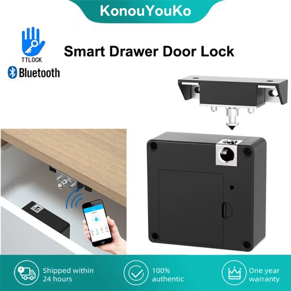 Sistema Lock Electronic Cajón inteligente RFID Claqueado de puerta oculta con aplicación Ttlock Desbloqueo de DIY CLACAS DE MADERA DE MADERA SEGURIDAD DE BATERÍA