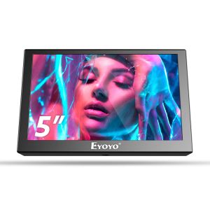 Système Eyoyo 5 '' mini moniteur portable HDMI Monitor VGA BNC PORT IPS ÉCRAN SÉCURITÉ HAUTES RESTRONCE RESTRONCE AVANCE AVANCE AFFICHAGE