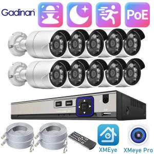 Système Gadinan 10CH 5MP POE HD IP Camera System P2P DÉTECTION DE VACE NVR DÉTECTION DE MOUVEMENT DE MOTIL