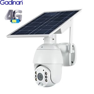 Sistema Gadinan 4G SIM Tarjeta /Wifi 1080p Solar IP Security Vigilance PTZ Dome P2P Outdoor 4x AI PIR Detect Cloud Camera de nube