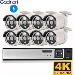 Systeem Gadinan 4K 8MP NVR Ultra HD Poe IP Security Camera System Kit Audio Outdoor Bullet Video Human Detection Video Surveillance