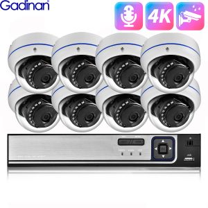 Système Gadinan 8MP Dome Riot Camera Kit 4K Video Video Outdoor Home Camera System 4 / 8CH SEACTY SECTION CCTV VIDEO SORVEILLANCE
