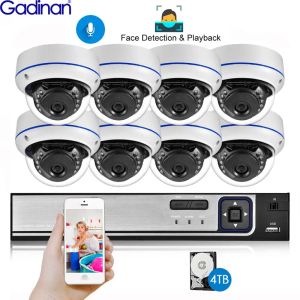 Systeem Gadinan Face Detection 8ch 5MP NVR CCTV Security Kit System Poe Audio Record Dome Outdoor Poe IP Camera Video Surveillance Set