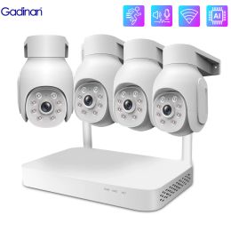 Système Gadinan H.265 Système de sécurité CCTV sans fil 8CH NVR HD 3MP WiFi IP Camera Smart Home Outdoor 2WAY AUDIO VIDEO Kit d'enregistrement