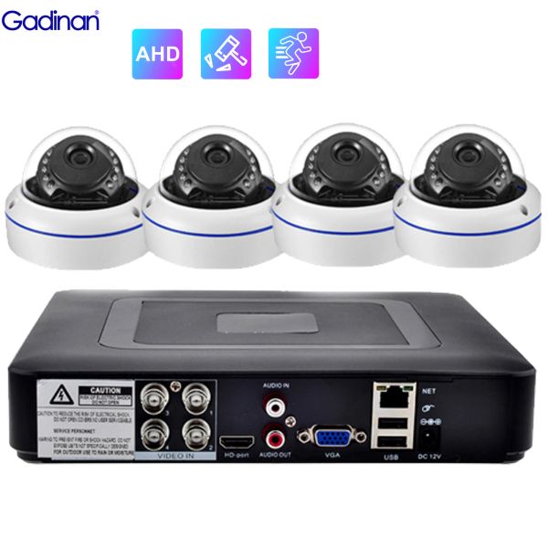 Sistema Gadinan HD 5MP 2MP AHD SEGURIDAD Sistema de cámara de seguridad BNC 4 CHANNEL DVR KIT 2/4pcs Cámara de metal Metal Dome Impermeable Video Vigilancia Conjunto de vigilancia