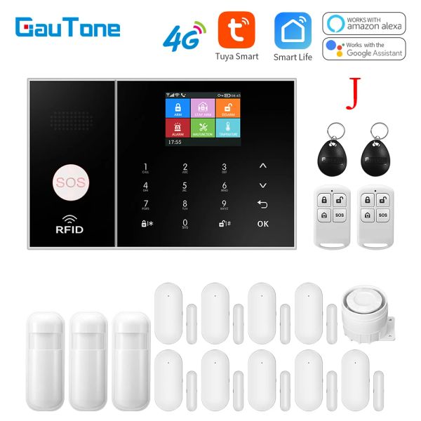 Système GAUTONE 3G 4G GSM WiFi Security Alarm System pour Home and Business Multilinage Tuya Smart Life App Control Work with Alexa