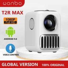 Système Global Version Wanbo T2R MAX Projecteur Full HD 1080p Mini LED WiFi BT 4K 1920 * 1080p 1 Go + 16 Go Portable Projecteur pour Home Office