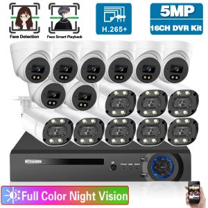 Système H.265 5MP CCTV VIDEO VIDEO SOFFICATION SYSTÈME AHD Kit Système de caméra 16ch Kit DVR Ourdoor Color Night Vision Sécurité System System 8ch