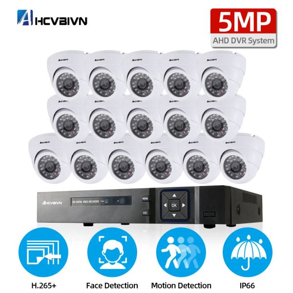 Système H.265 8CH 16CH 5MP AHD DVR Kit CCTV Système 16 5MP 2592 * 1944P