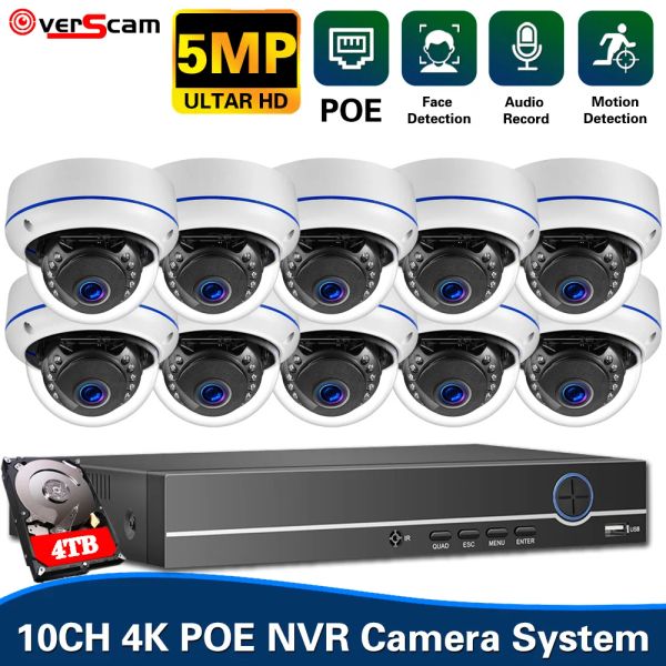 Système H.265 8CH 5MP POE CCTV CAMPV CAME SYSTÈME ARRIÈRE MÉTAL METAL HOME IP IP DOME DOME CAMER