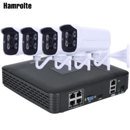 SYSTEEM HAMROLTE CCTV CAMERA SYSTEEM 4CH POE NVR FULLHD 1080P Outdoor Waterdichte Nightvision 12V Poe Camera 4ch Poe NVR Kit P2P H.264+