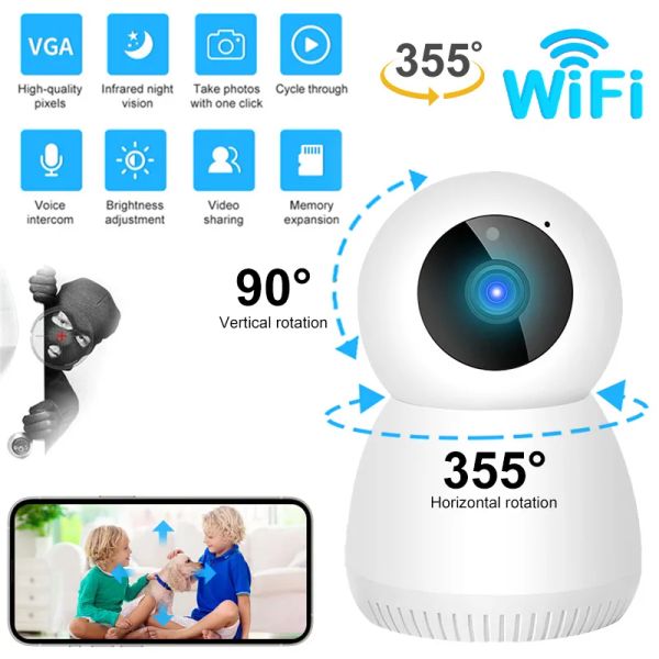 Système HD 1080p PTZ IP Camera WiFi Wiless Wireless Smart Home Security Surveillance Cameras Twoway Audio Home Baby Pet Monitor Video