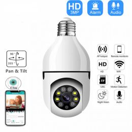 Système HD 1080p WiFi Camera A6 Emballage sans fil Caméra LED Vision nocturne Smart Home Security Cam E27 Connecteur Télécommande Surveillance