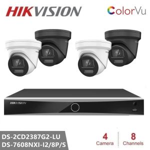 Sistema HikVision CCTV Kits DS2CD2387G2LU 8MP ColorVU IP Camra + DS7608NXII2/8P/S NVR 2SATA 8 Puertos POE Play de enchufe NVR NVR