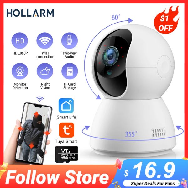 Sistema HOLLARM 1080P Cámara IP Wifi IP TUYA Cámara de vigilancia TRABAJO AUTOMÁTICO SEGURO SEGURO SEGURIDAD DE CASA SMARTA Monitor inalámbrico de bebé inalámbrico