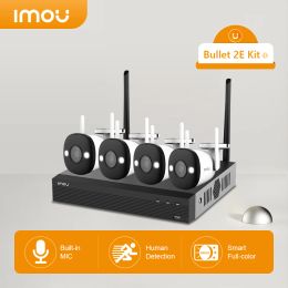 Systeem IMOU Beveiligingscamera -systeem H.265 CODEC NVR Outdoor Video Surveillance Kit IP67 Waterdichte ingebouwde MIC WiFi IP CCTV -cameraset