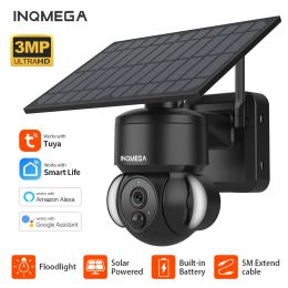 Caméra System Inqmega Tuya avec panneau solaire, détection de mouvement PIR, peut être installé séparément, la vidéosurveillance vidéo prend en charge Alexa